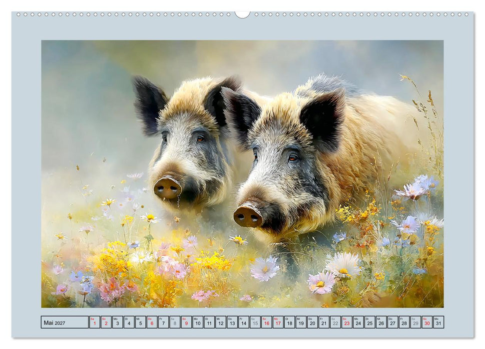 Wildschweine. Imposante Kraft der Natur (CALVENDO Wandkalender 2027)