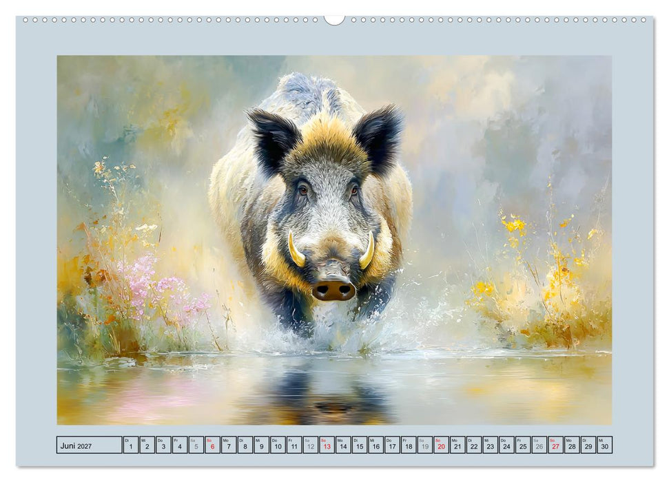 Wildschweine. Imposante Kraft der Natur (CALVENDO Wandkalender 2027)