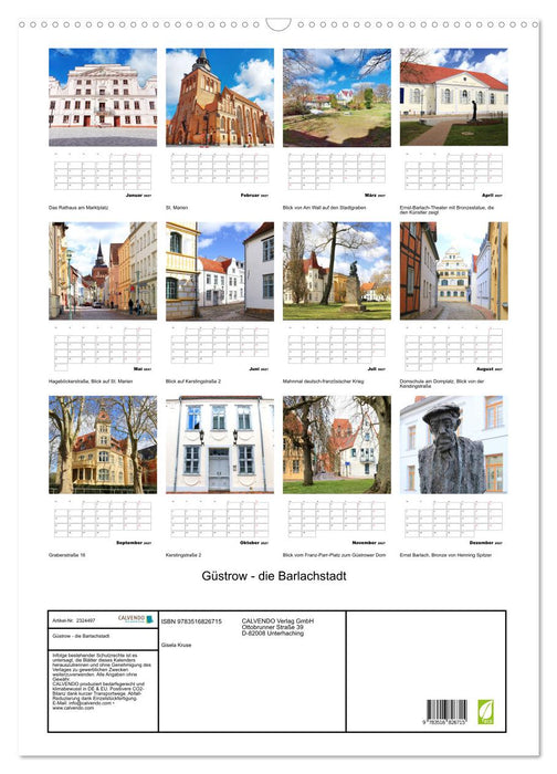 Güstrow - die Barlachstadt (CALVENDO Wandkalender 2027)