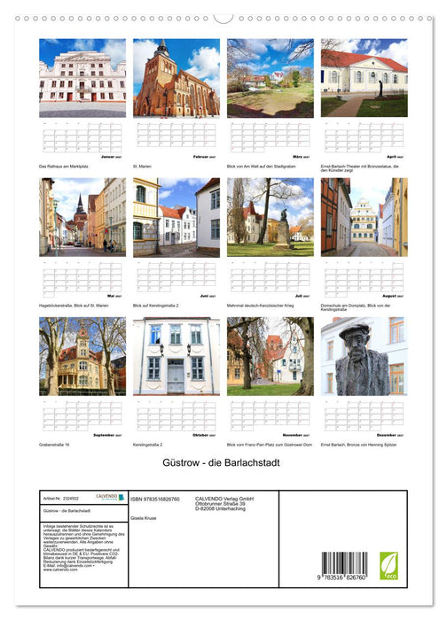 Güstrow - die Barlachstadt (CALVENDO Premium Wandkalender 2027)