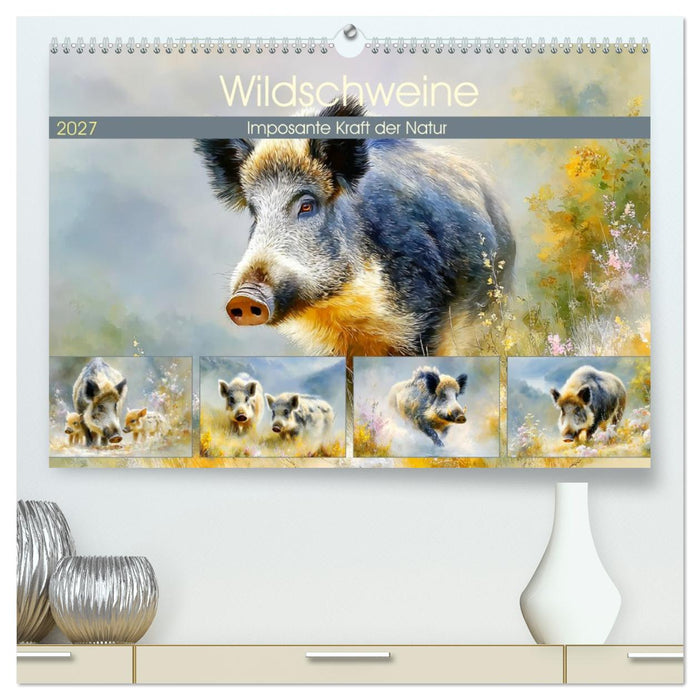 Wildschweine. Imposante Kraft der Natur (CALVENDO Premium Wandkalender 2027)