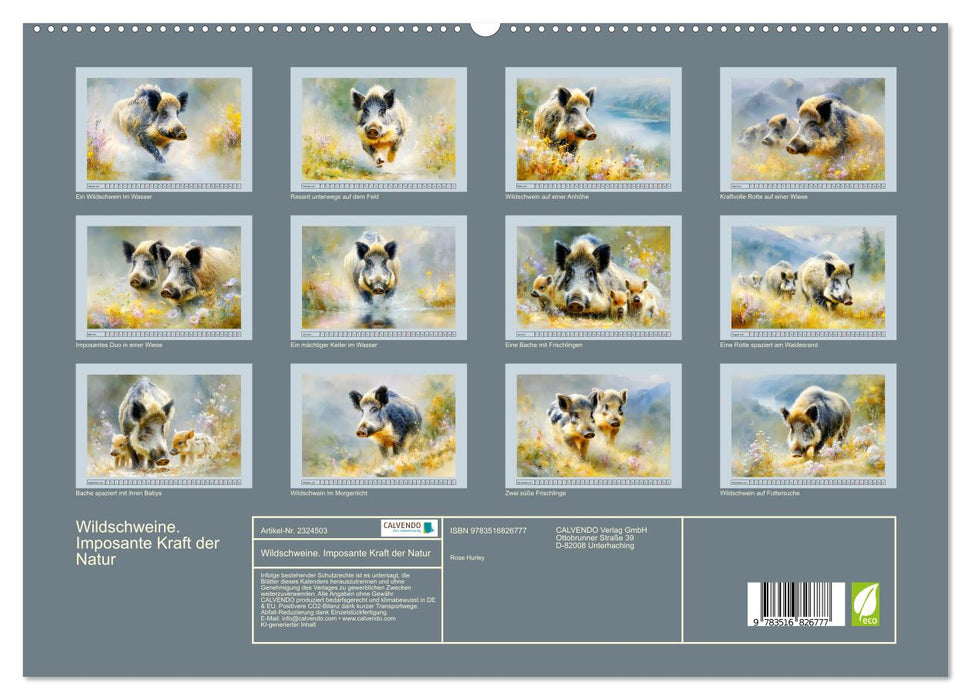 Wildschweine. Imposante Kraft der Natur (CALVENDO Premium Wandkalender 2027)