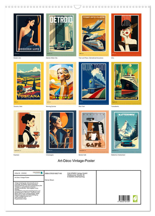 Art-Déco Vintage-Poster (CALVENDO Wandkalender 2027)