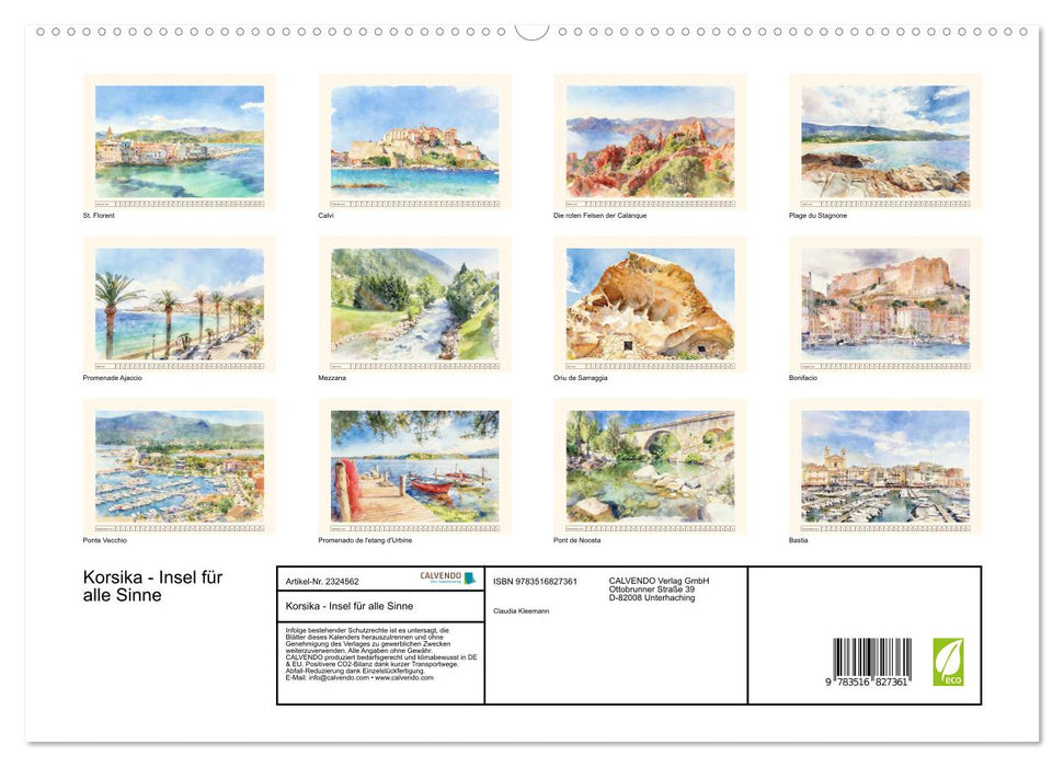 Korsika - Insel für alle Sinne (CALVENDO Premium Wandkalender 2027)