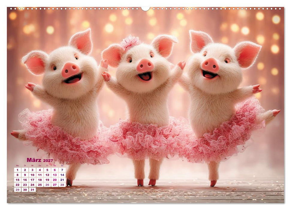 Vom Glück, ein Schweinchen zu sein (CALVENDO Wandkalender 2027)