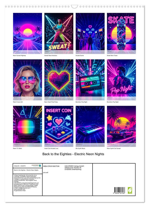 Back to the Eighties - Electric Neon Nights (CALVENDO Wandkalender 2027)
