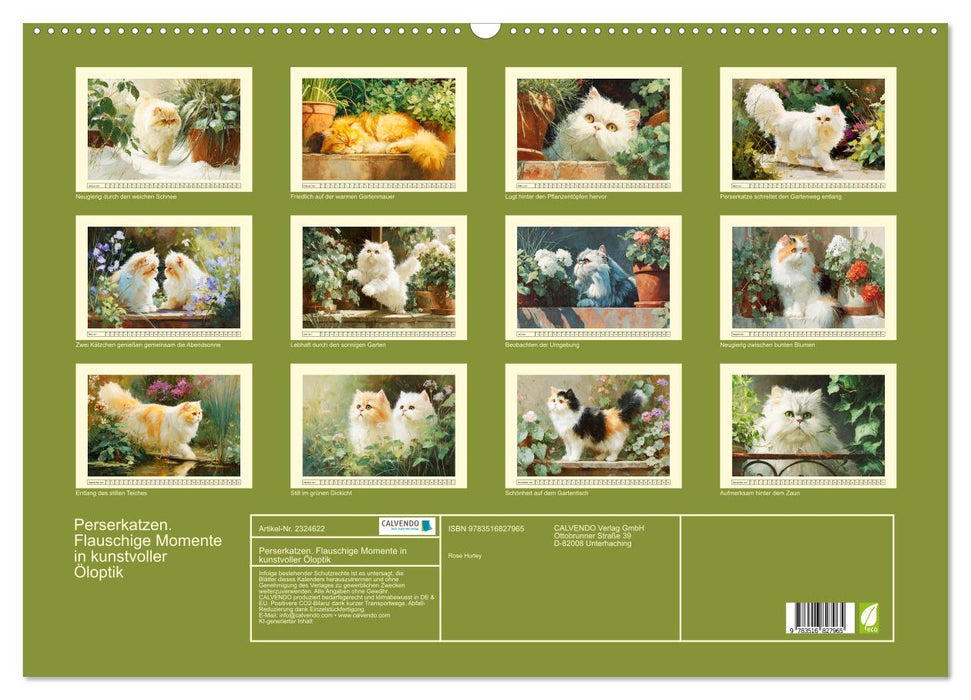 Perserkatzen. Flauschige Momente in kunstvoller Öloptik (CALVENDO Wandkalender 2027)