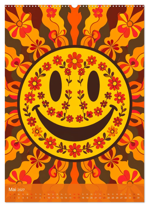 Flower Power Dreams – Retro 70s Art (CALVENDO Premium Wandkalender 2027)