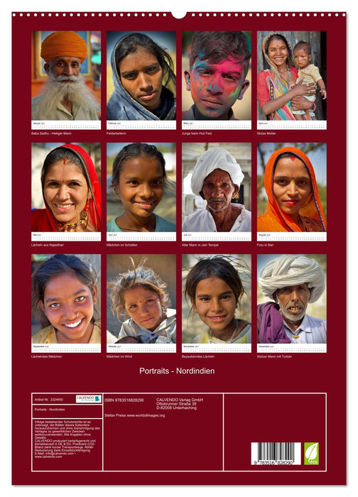 Portraits - Nordindien (CALVENDO Premium Wandkalender 2027)