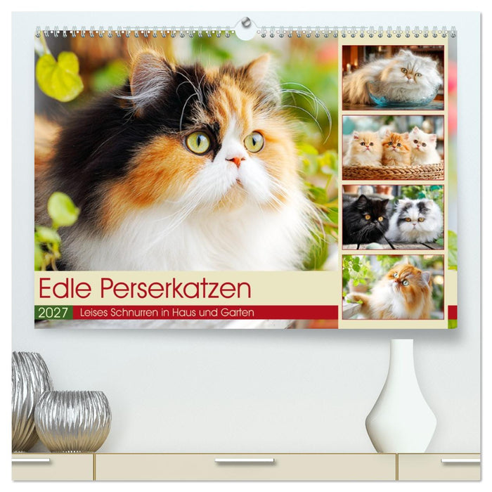 Edle Perserkatzen. Leises Schnurren in Haus und Garten (CALVENDO Premium Wandkalender 2027)