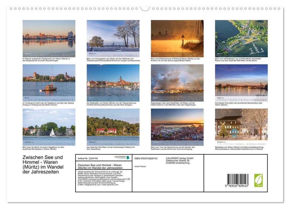 Zwischen See und Himmel - Waren (Müritz) im Wandel der Jahreszeiten (CALVENDO Premium Wandkalender 2027)