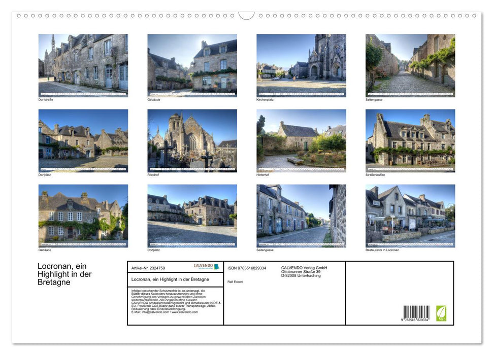 Locronan, ein Highlight in der Bretagne (CALVENDO Wandkalender 2027)
