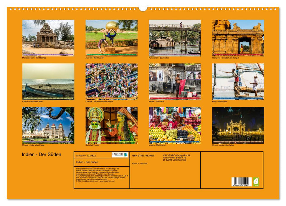Indien - Der Süden (CALVENDO Wandkalender 2027)