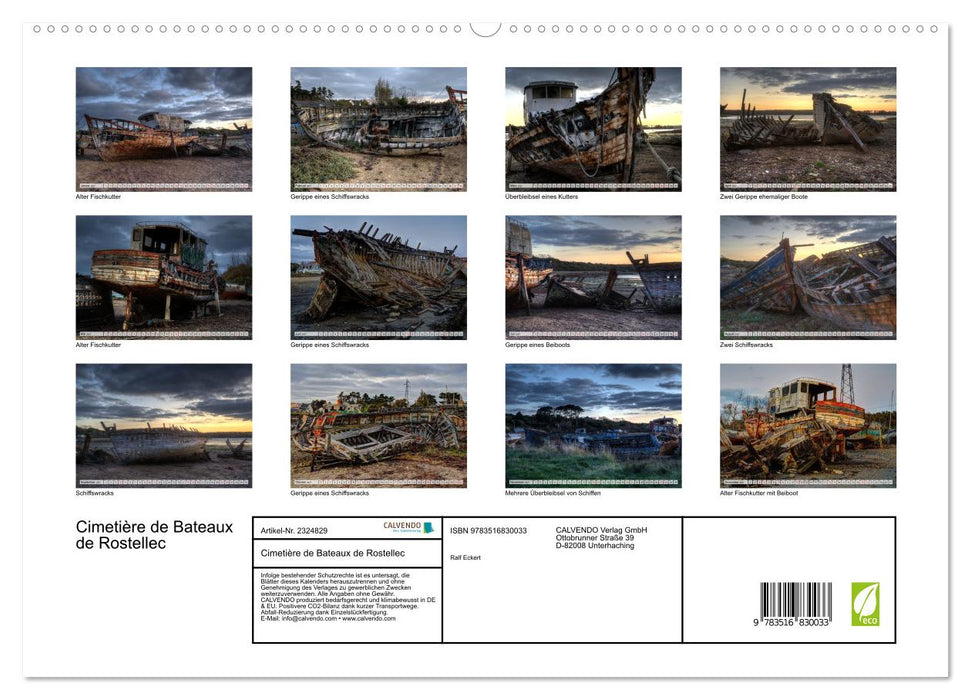 Cimetière de Bateaux de Rostellec (CALVENDO Premium Wandkalender 2027)