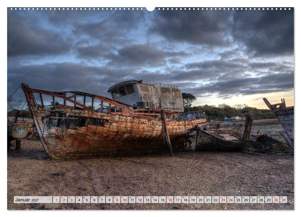 Cimetière de Bateaux de Rostellec (CALVENDO Premium Wandkalender 2027)