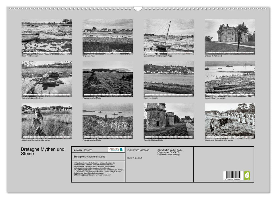 Bretagne Mythen und Steine (CALVENDO Wandkalender 2027)