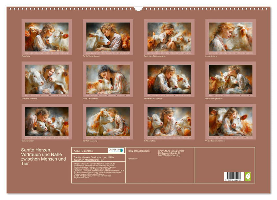 Sanfte Herzen. Vertrauen und Nähe zwischen Mensch und Tier (CALVENDO Wandkalender 2027)
