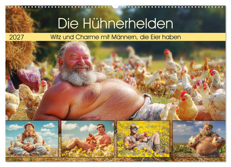 Die Hühnerhelden. Witz und Charme mit Männern, die Eier haben (CALVENDO Wandkalender 2027)