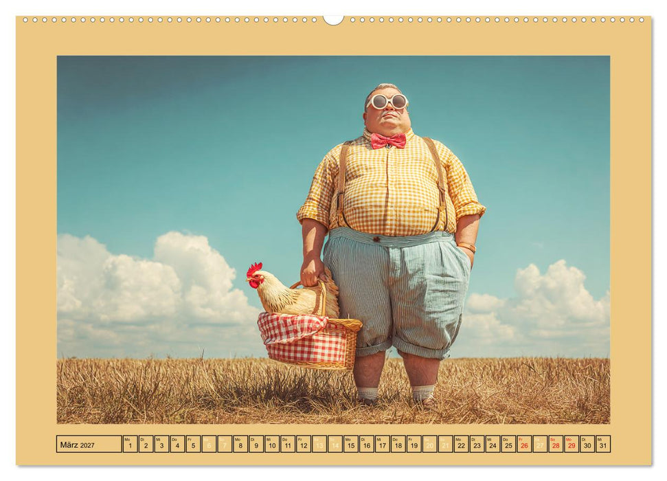 Die Hühnerhelden. Witz und Charme mit Männern, die Eier haben (CALVENDO Wandkalender 2027)