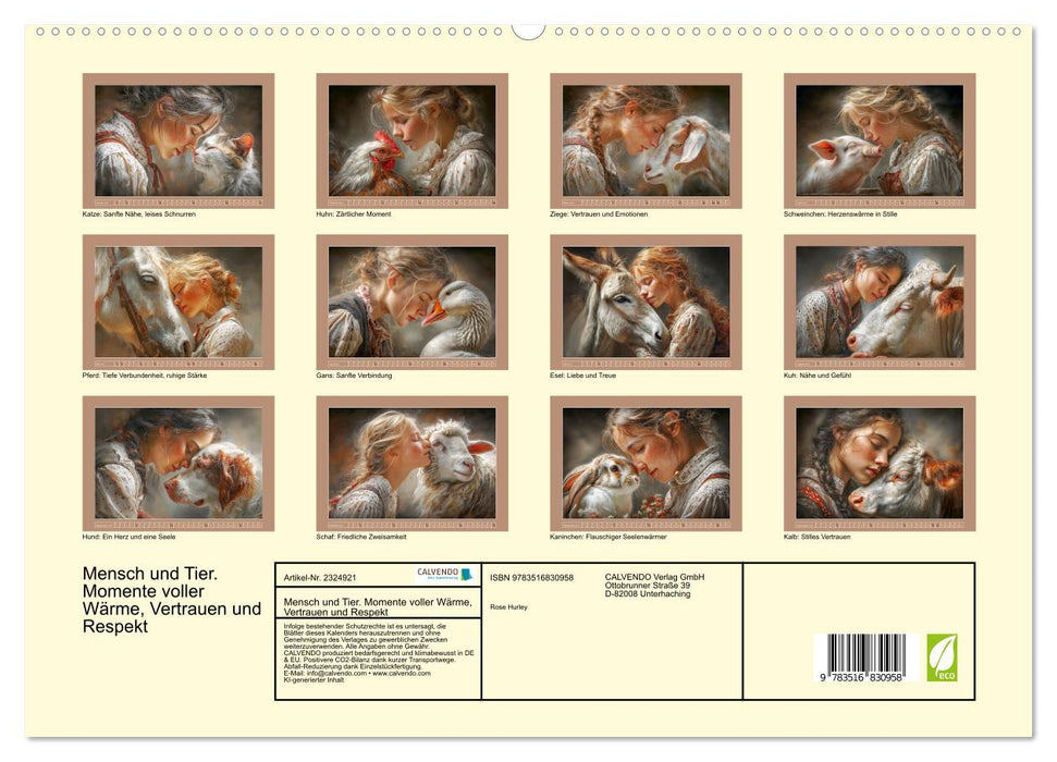 Mensch und Tier. Momente voller Wärme, Vertrauen und Respekt (CALVENDO Premium Wandkalender 2027)