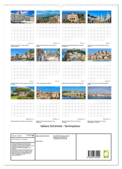 Italiens Schönheit - Terminplaner (CALVENDO Premium Wandkalender 2027)
