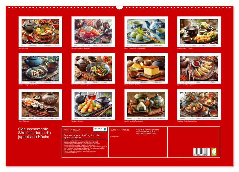 Genussmomente. Streifzug durch die japanische Küche (CALVENDO Wandkalender 2027)