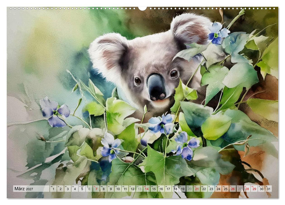 Koalas, liebenswerte kleine Schlafmützen (CALVENDO Wandkalender 2027)