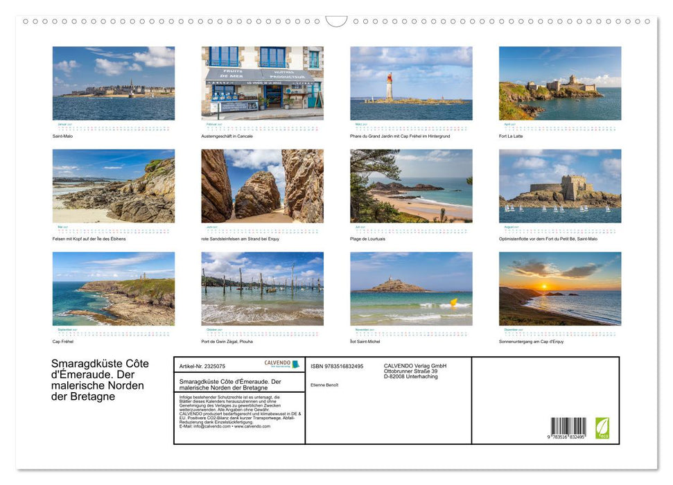 Smaragdküste Côte d'Émeraude. Der malerische Norden der Bretagne (CALVENDO Wandkalender 2027)