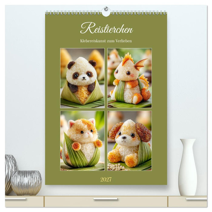 Reistierchen. Klebereiskunst zum Verlieben (CALVENDO Premium Wandkalender 2027)