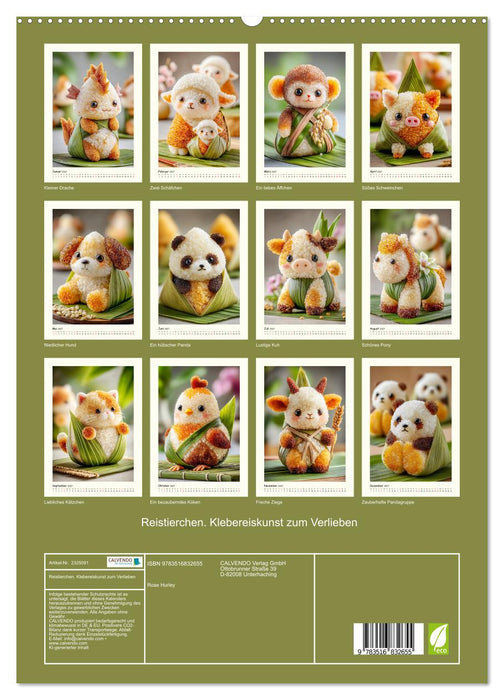 Reistierchen. Klebereiskunst zum Verlieben (CALVENDO Premium Wandkalender 2027)