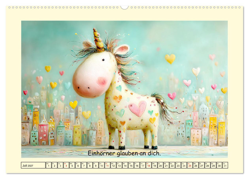 Einhornzauber. Liebliche Unicorn-Weisheiten (CALVENDO Premium Wandkalender 2027)