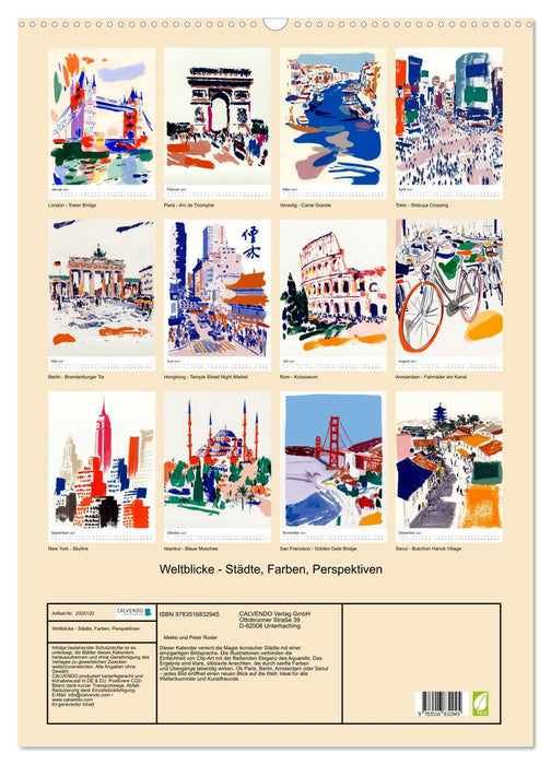 Weltblicke - Städte, Farben, Perspektiven (CALVENDO Wandkalender 2027)