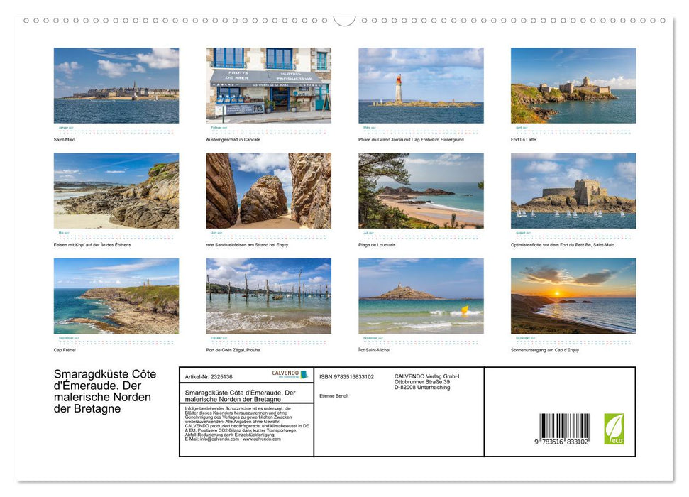 Smaragdküste Côte d'Émeraude. Der malerische Norden der Bretagne (CALVENDO Premium Wandkalender 2027)