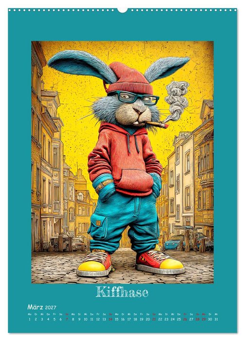 Urban Rabbits. Coole Stadthasen mit Charakter (CALVENDO Wandkalender 2027)