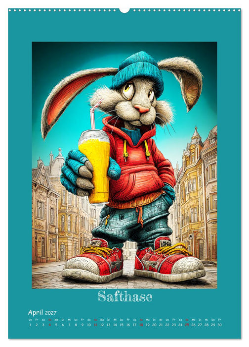 Urban Rabbits. Coole Stadthasen mit Charakter (CALVENDO Wandkalender 2027)