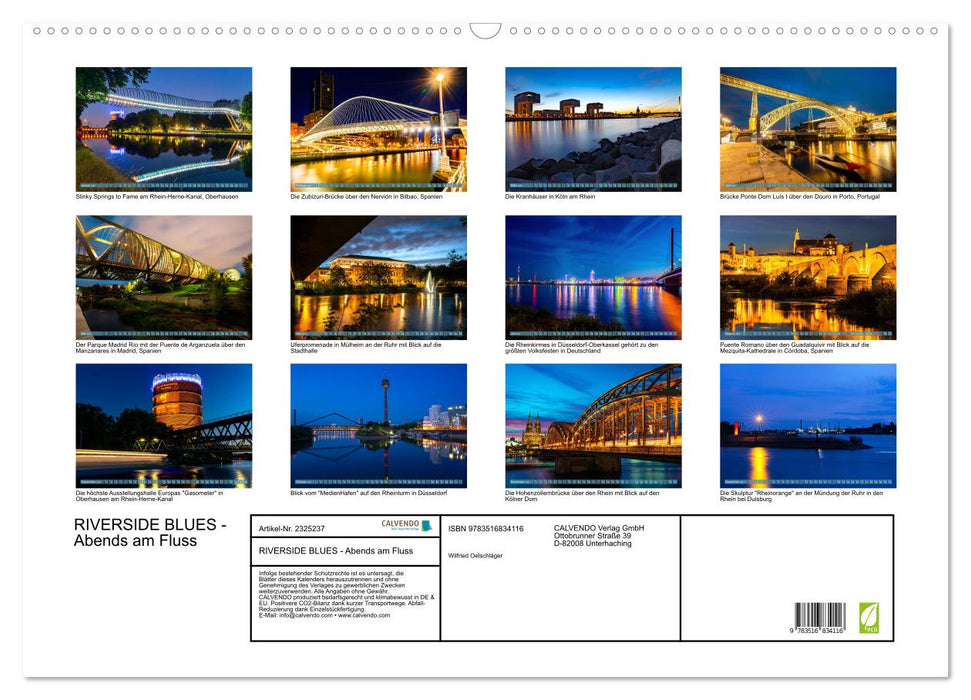 RIVERSIDE BLUES - Abends am Fluss (CALVENDO Wandkalender 2027)