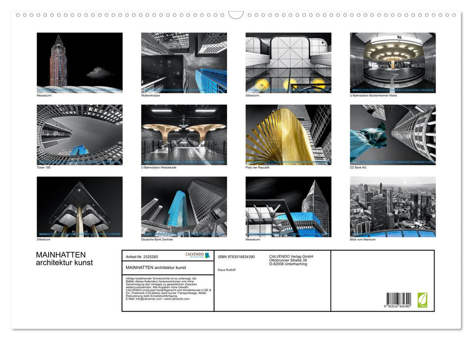 MAINHATTEN architektur kunst (CALVENDO Wandkalender 2027)