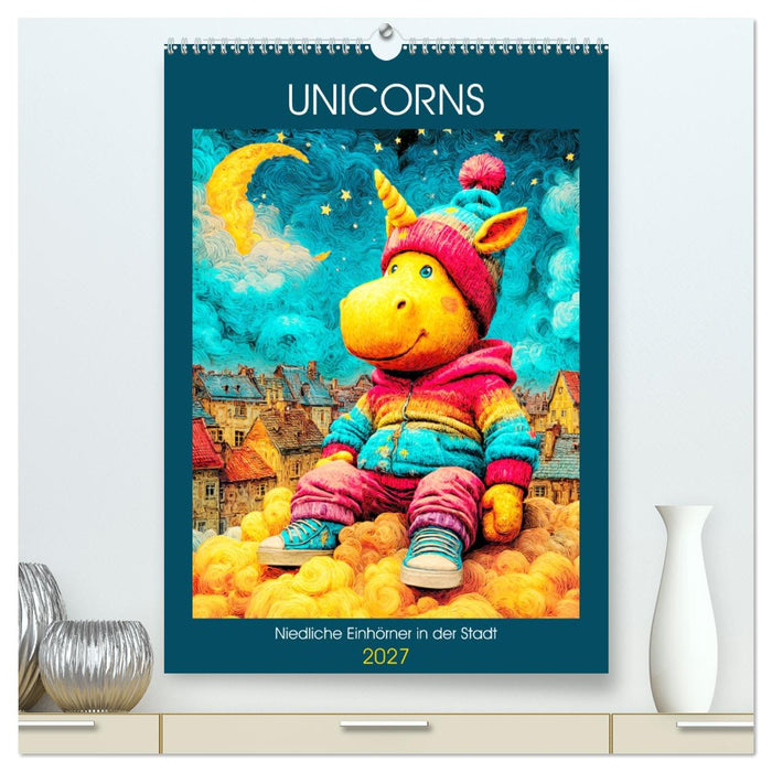 Unicorns. Niedliche Einhörner in der Stadt (CALVENDO Premium Wandkalender 2027)