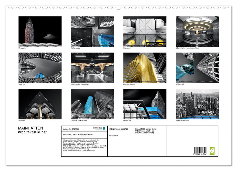 MAINHATTEN architektur kunst (CALVENDO Wandkalender 2027)