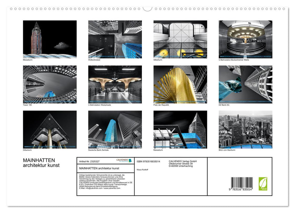 MAINHATTEN architektur kunst (CALVENDO Premium Wandkalender 2027)