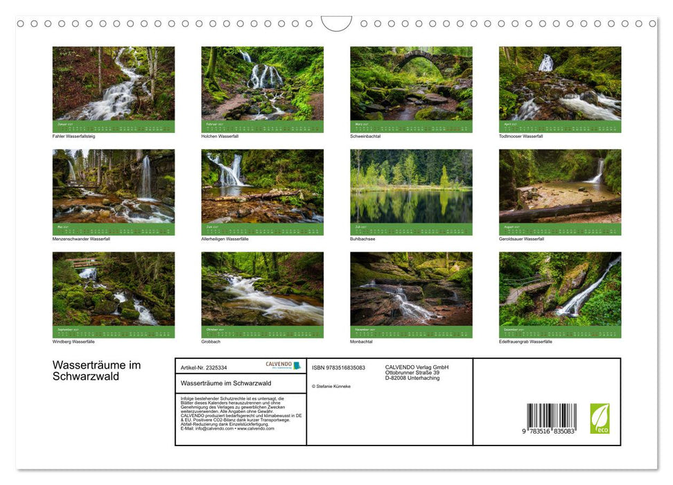 Wasserträume im Schwarzwald (CALVENDO Wandkalender 2027)