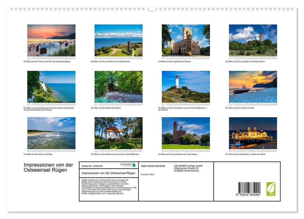 Impressionen von der Ostseeinsel Rügen (CALVENDO Premium Wandkalender 2027)