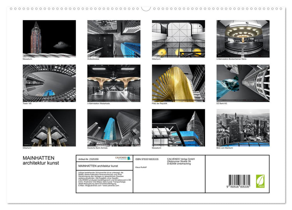 MAINHATTEN architektur kunst (CALVENDO Premium Wandkalender 2027)