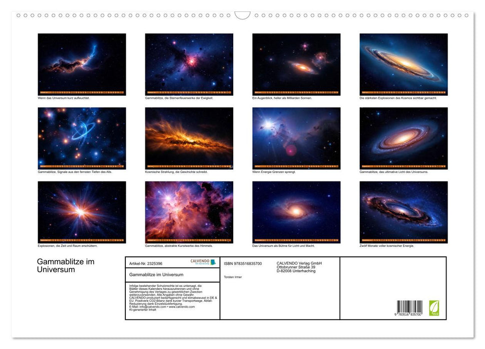 Gammablitze im Universum (CALVENDO Wandkalender 2027)