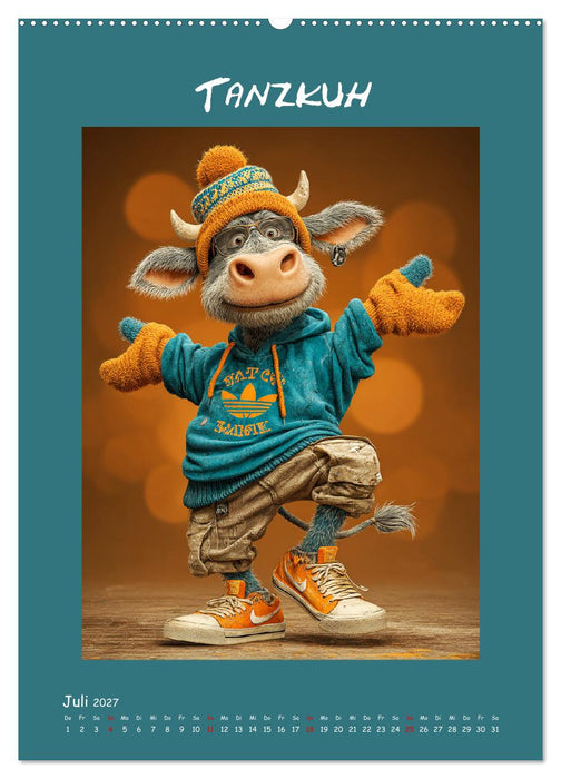 Kuhwelt. Stylische Streetwear-Kühe für gute Laune (CALVENDO Premium Wandkalender 2027)