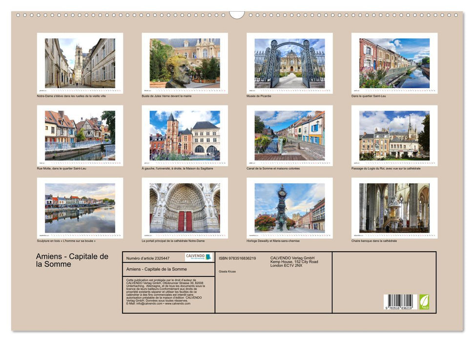 Amiens - Capitale de la Somme (CALVENDO Calendrier mensuel 2027)