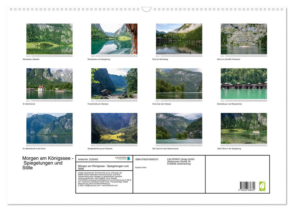 Morgen am Königssee - Spiegelungen und Stille (CALVENDO Wandkalender 2027)