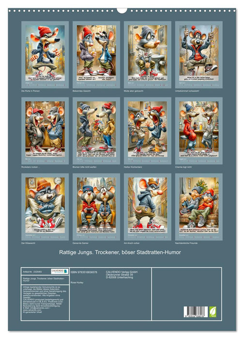 Rattige Jungs. Trockener, böser Stadtratten-Humor (CALVENDO Wandkalender 2027)