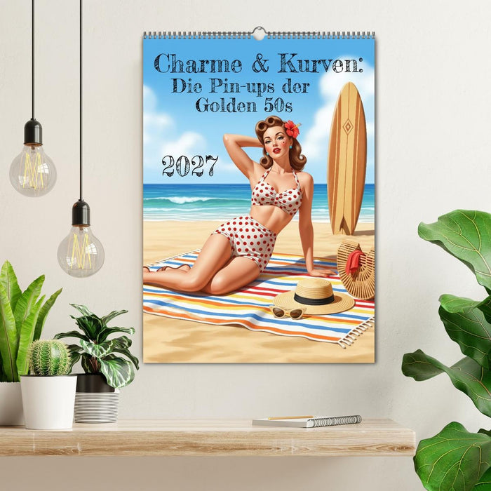Charme & Kurven: Die Pin-ups der Golden 50s (CALVENDO Wandkalender 2027)