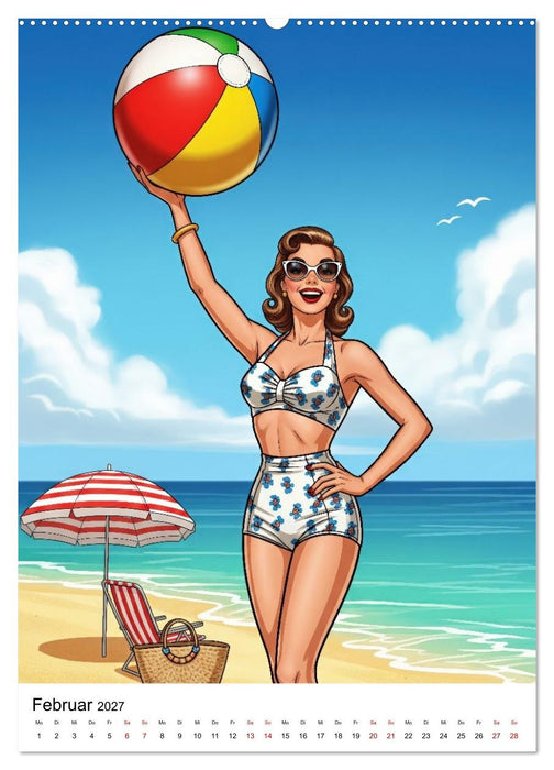 Charme & Kurven: Die Pin-ups der Golden 50s (CALVENDO Wandkalender 2027)
